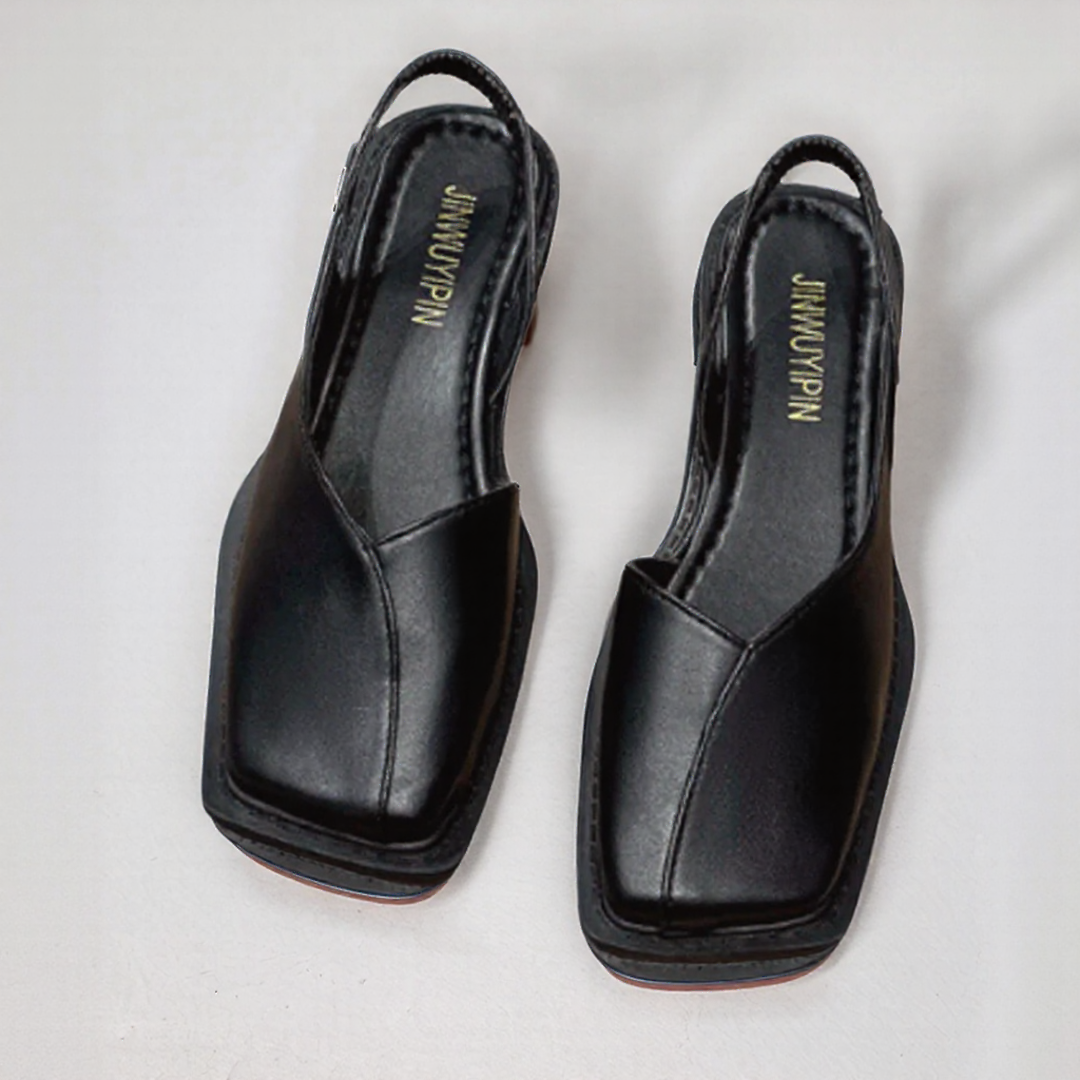 Women's Leather Square Toe Sandals