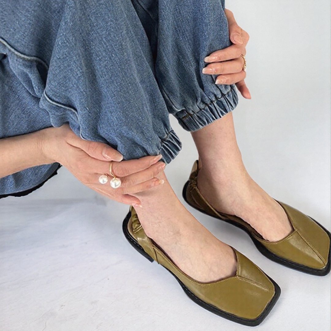 Women's Leather Square Toe Sandals