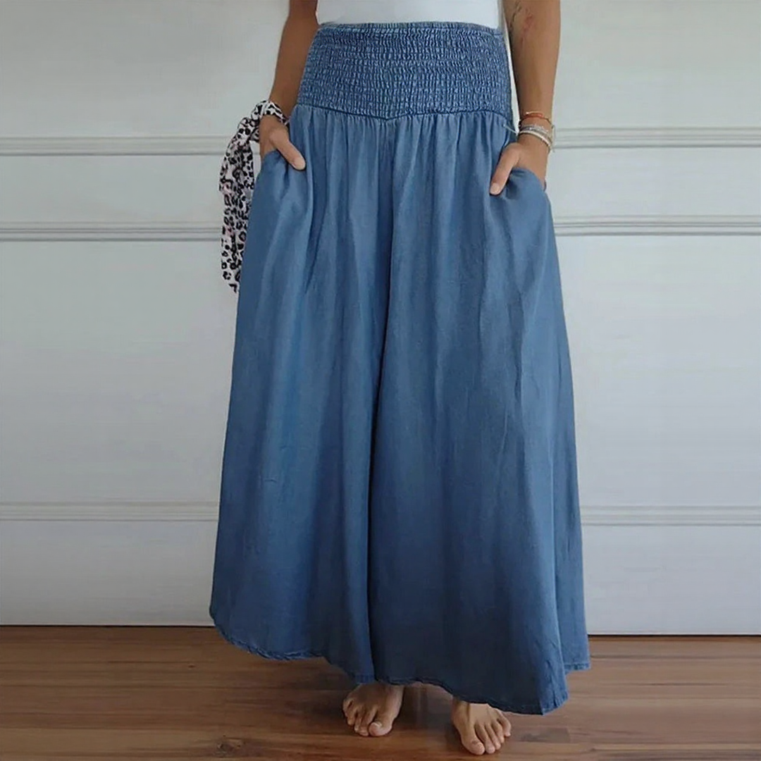 Velniq | Wide Leg Pants | Elastic Waist & Flowy Fit | Women