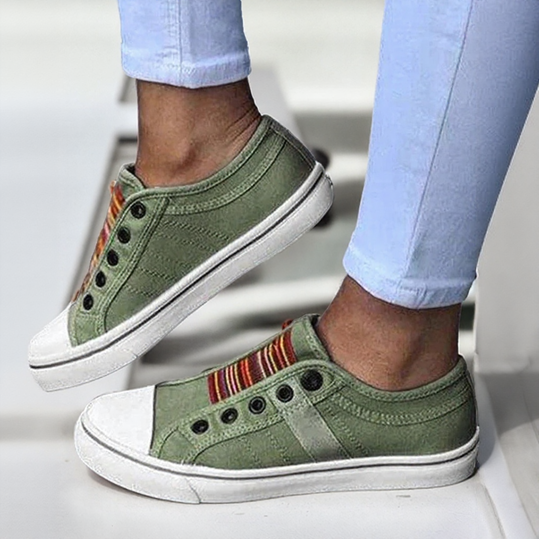 Casual Comfortable Sneakers with Vintage Boho Stripes