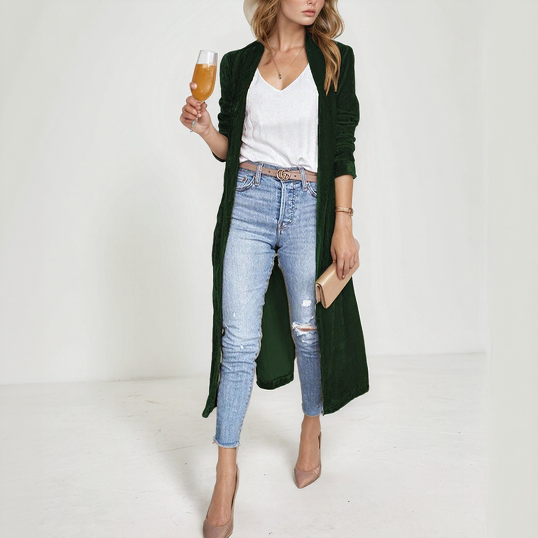 Women’s Long Velvet Duster Cardigan