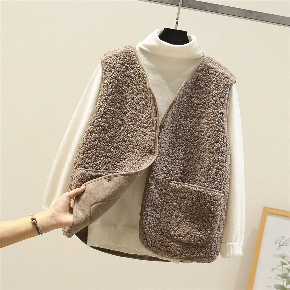 Comfy & Stylish Fleece Vest Cardigan for Women