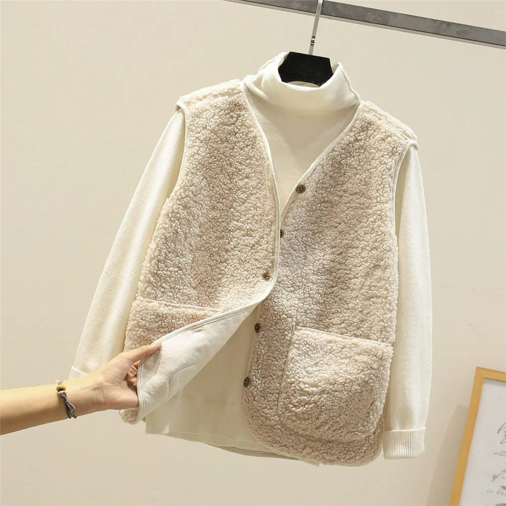 Comfy & Stylish Fleece Vest Cardigan for Women
