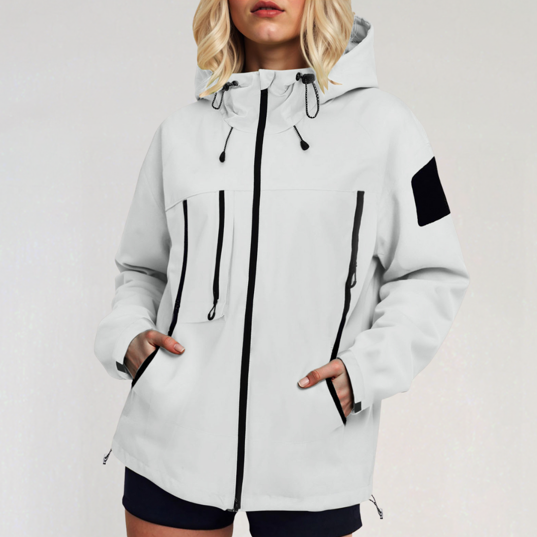 Waterproof Hooded Softshell Jacket with Pockets for Women