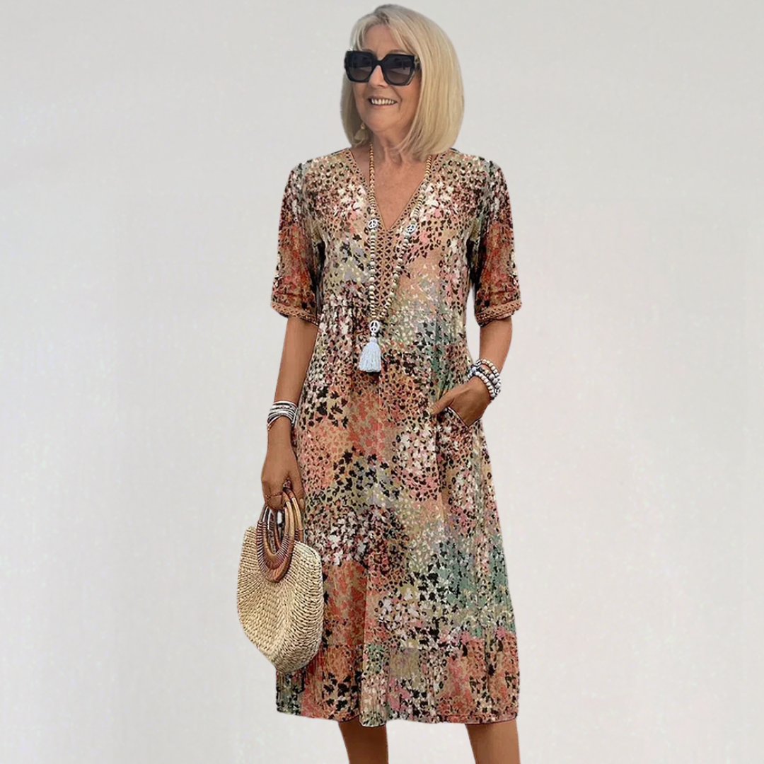 Spring Floral Airy Midi Dress