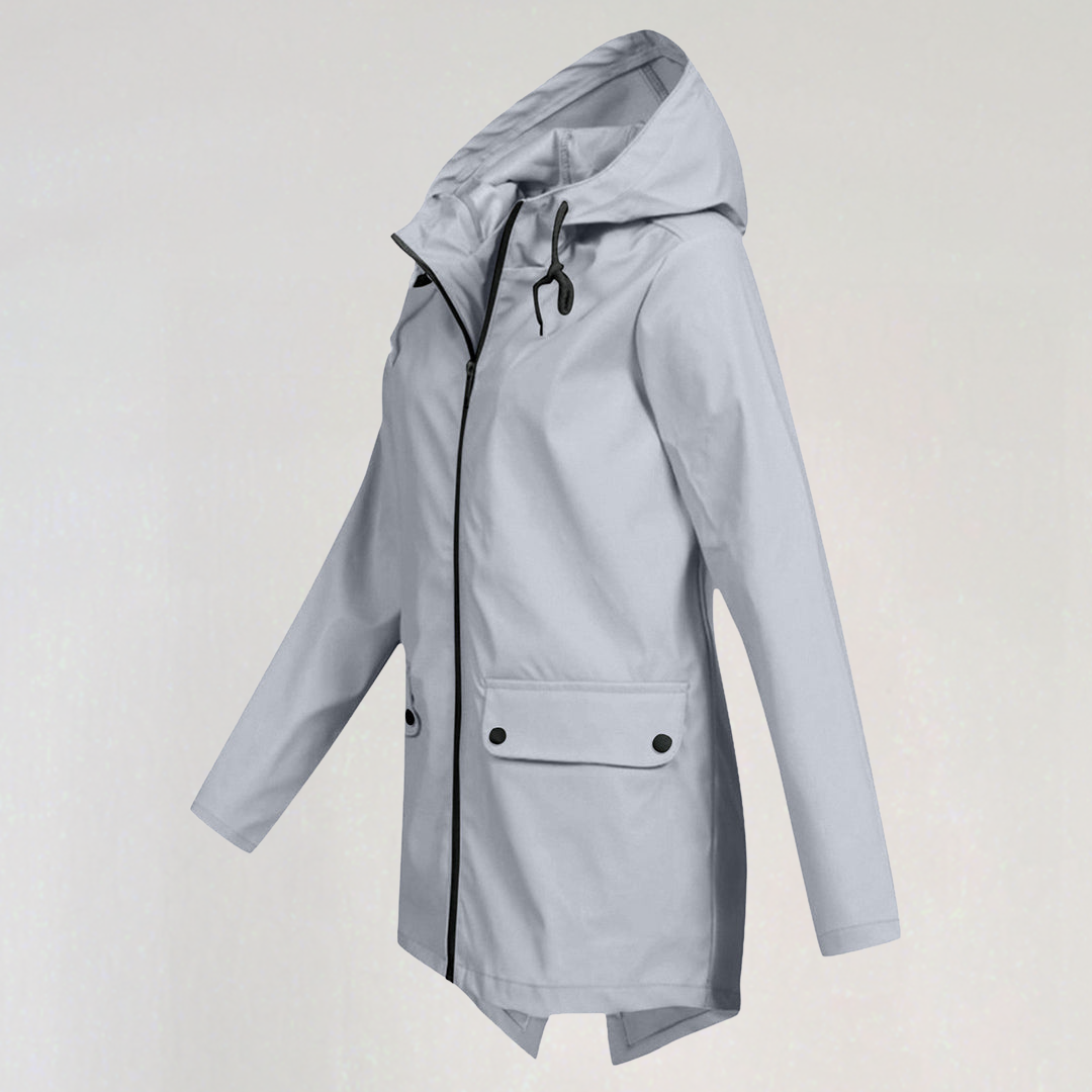 Lightweight Hooded Raincoat for Women