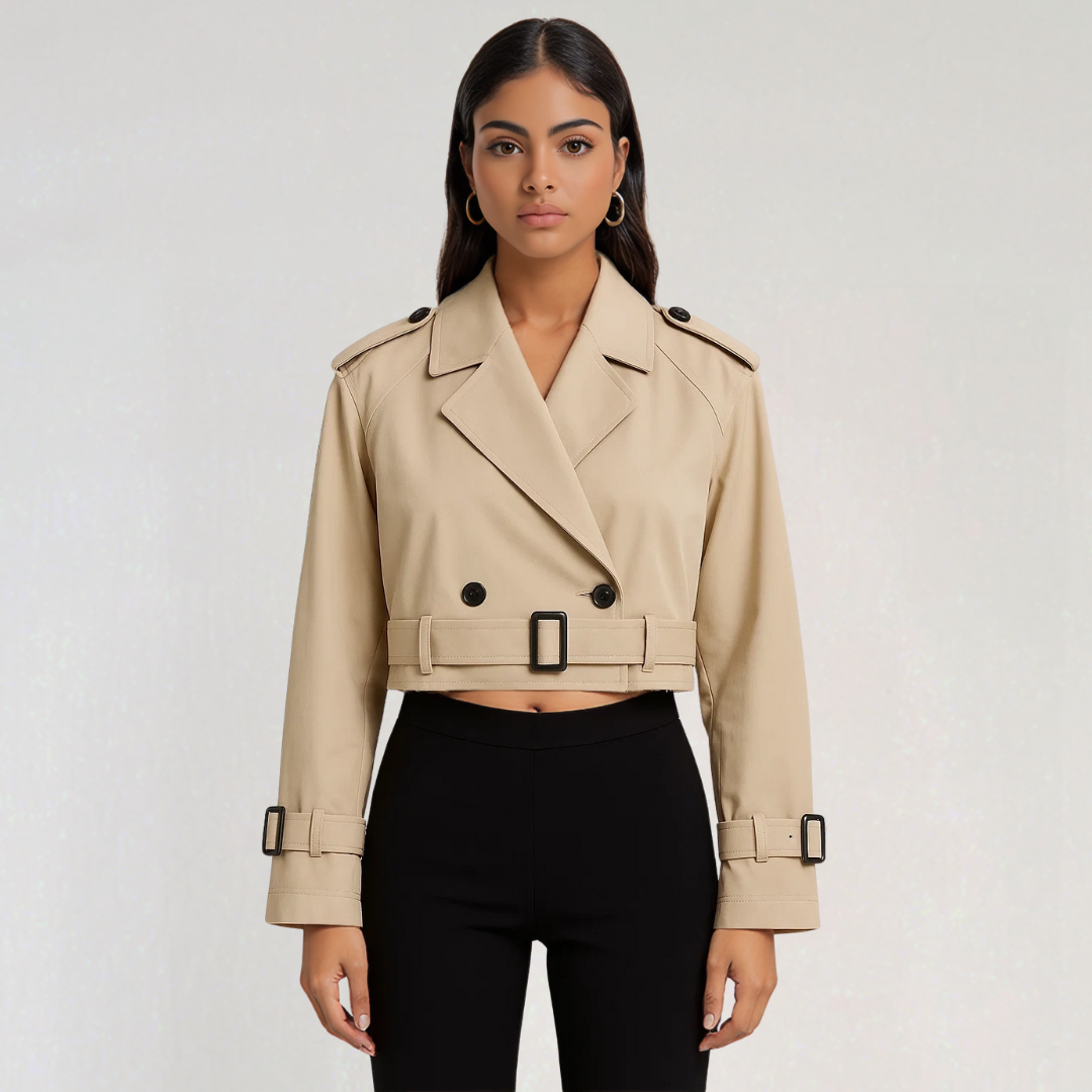 Cropped Trench Coat for Women