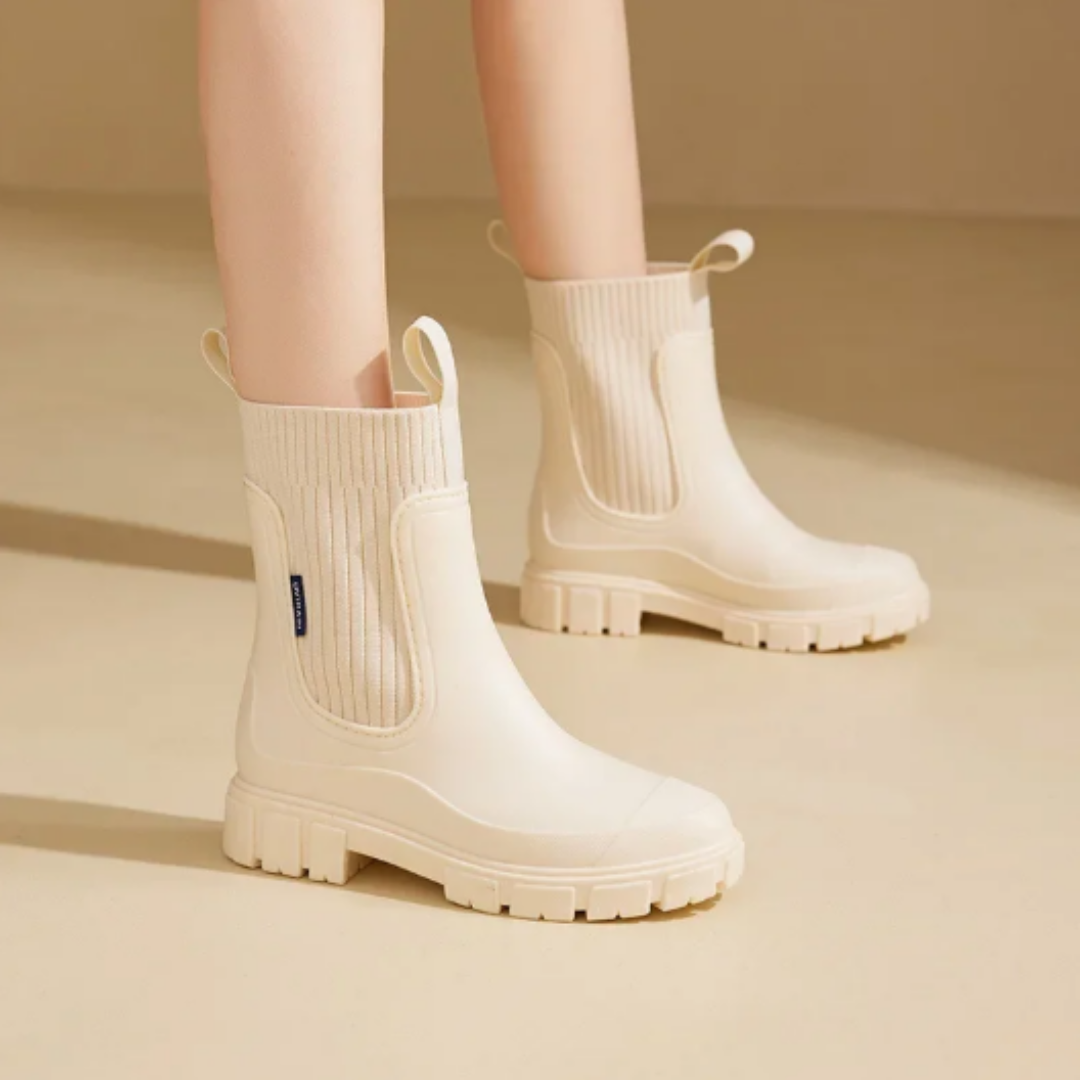 Elastic Waterproof Ankle Boots for Women | Non-Slip Stylish Chelsea Boots Design