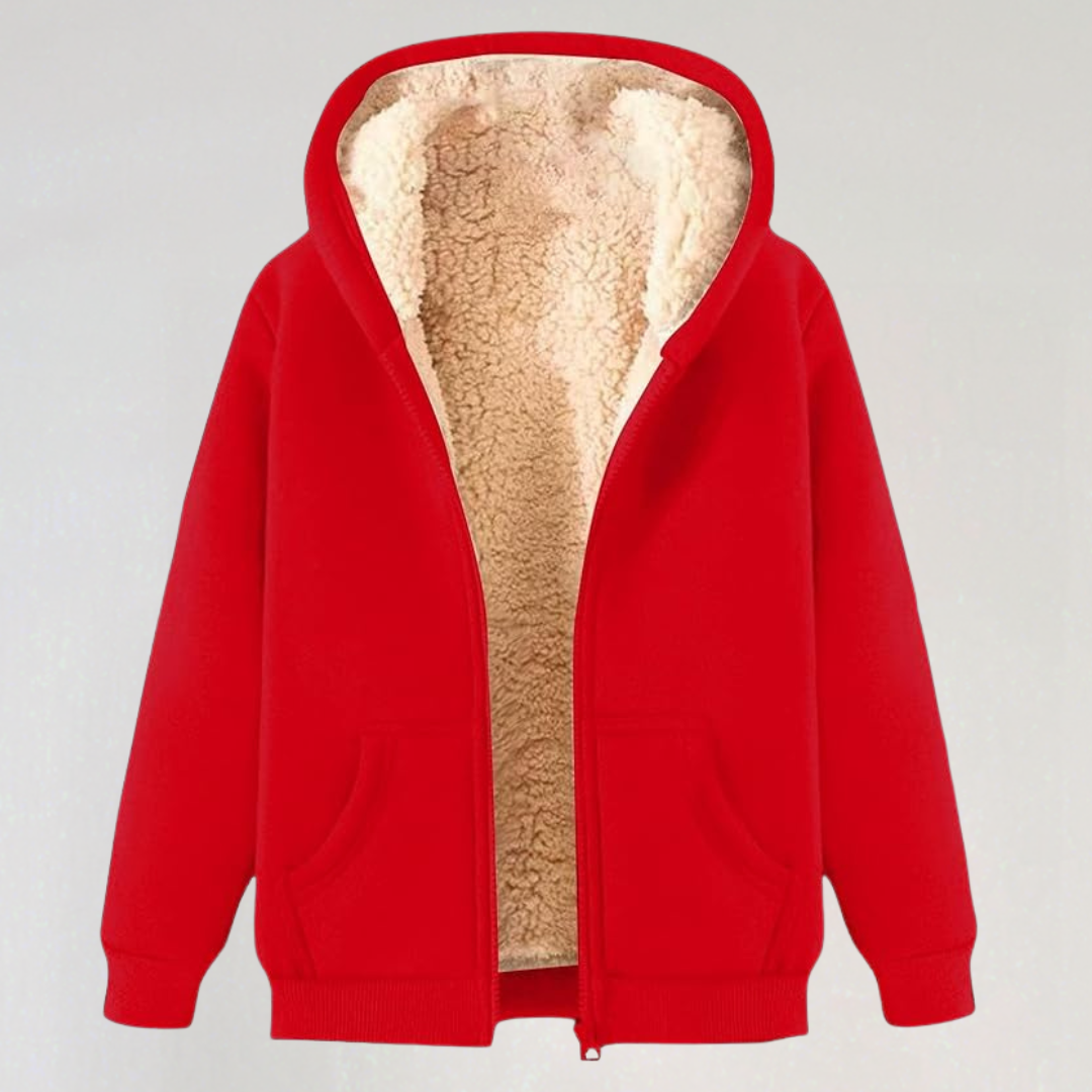 Cozy Warm Fleece Hoodie with Zipper for Women