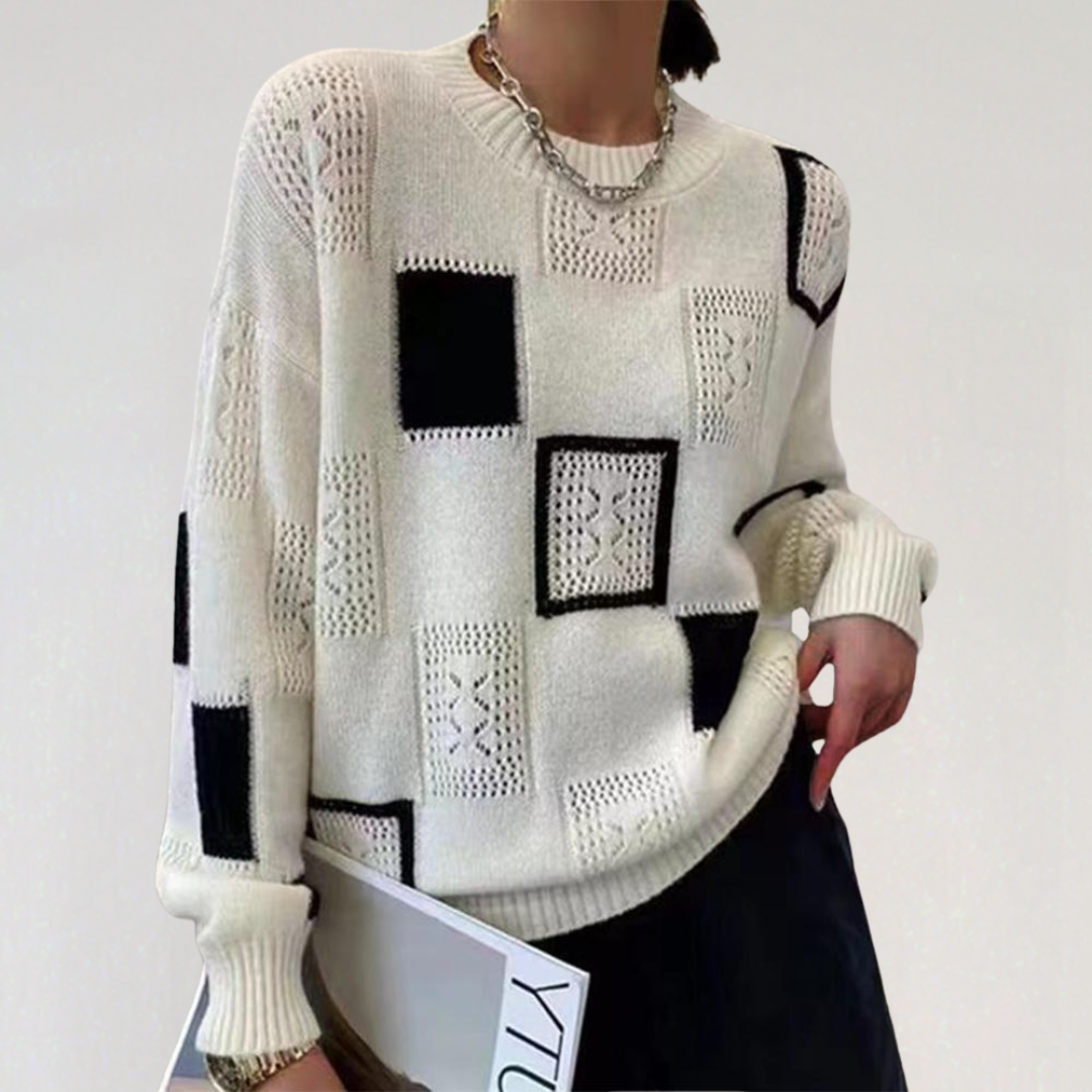 Geometric Relaxed Pullover for Women