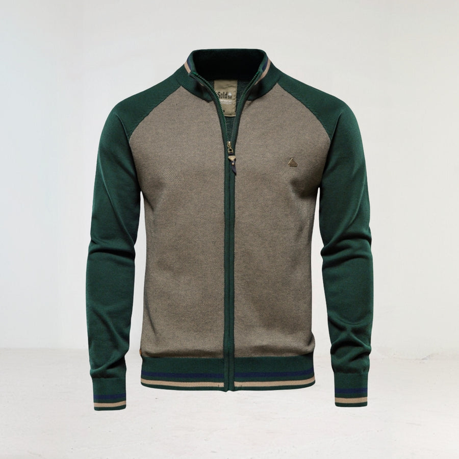 Men's Stylish Full-Zip Knitted Jacket