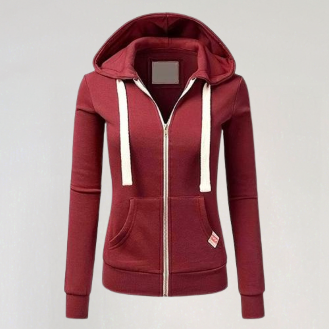 Women's Casual Zip-Up Hoodie with Pockets