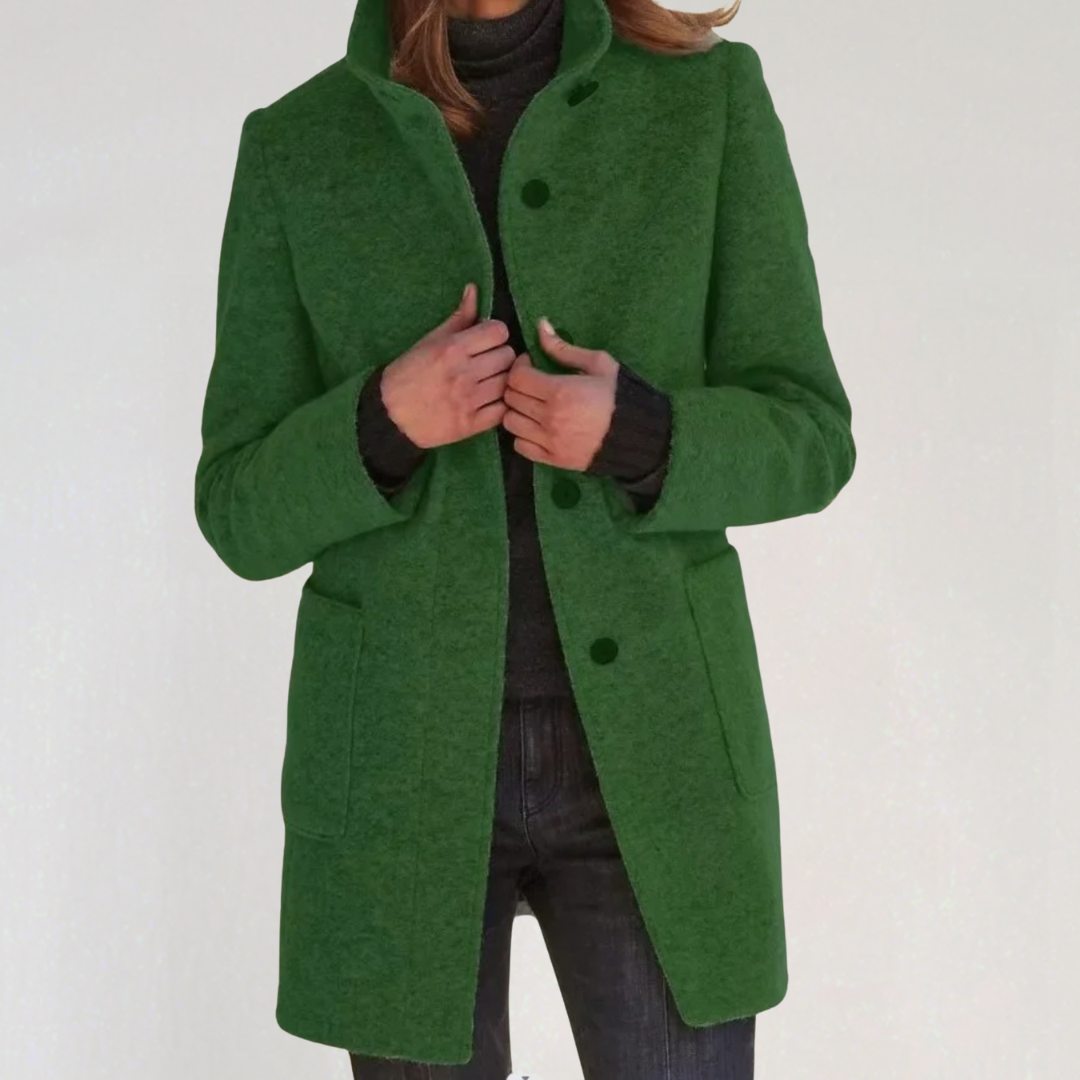 Women's Coat with Stand-up Collar