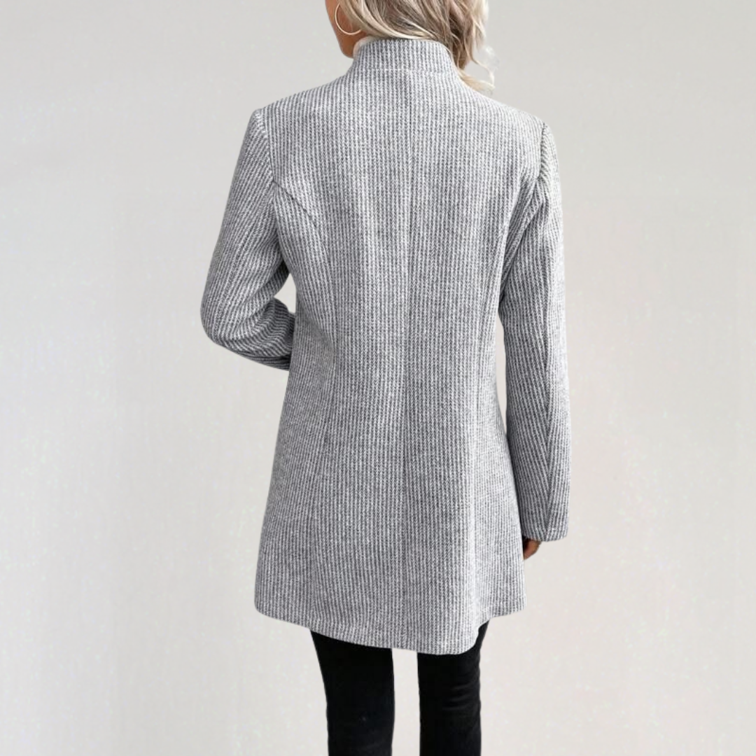 Elegant Women’s Long Blazer Coat | Slim Fit Business Casual Jacket with One Button