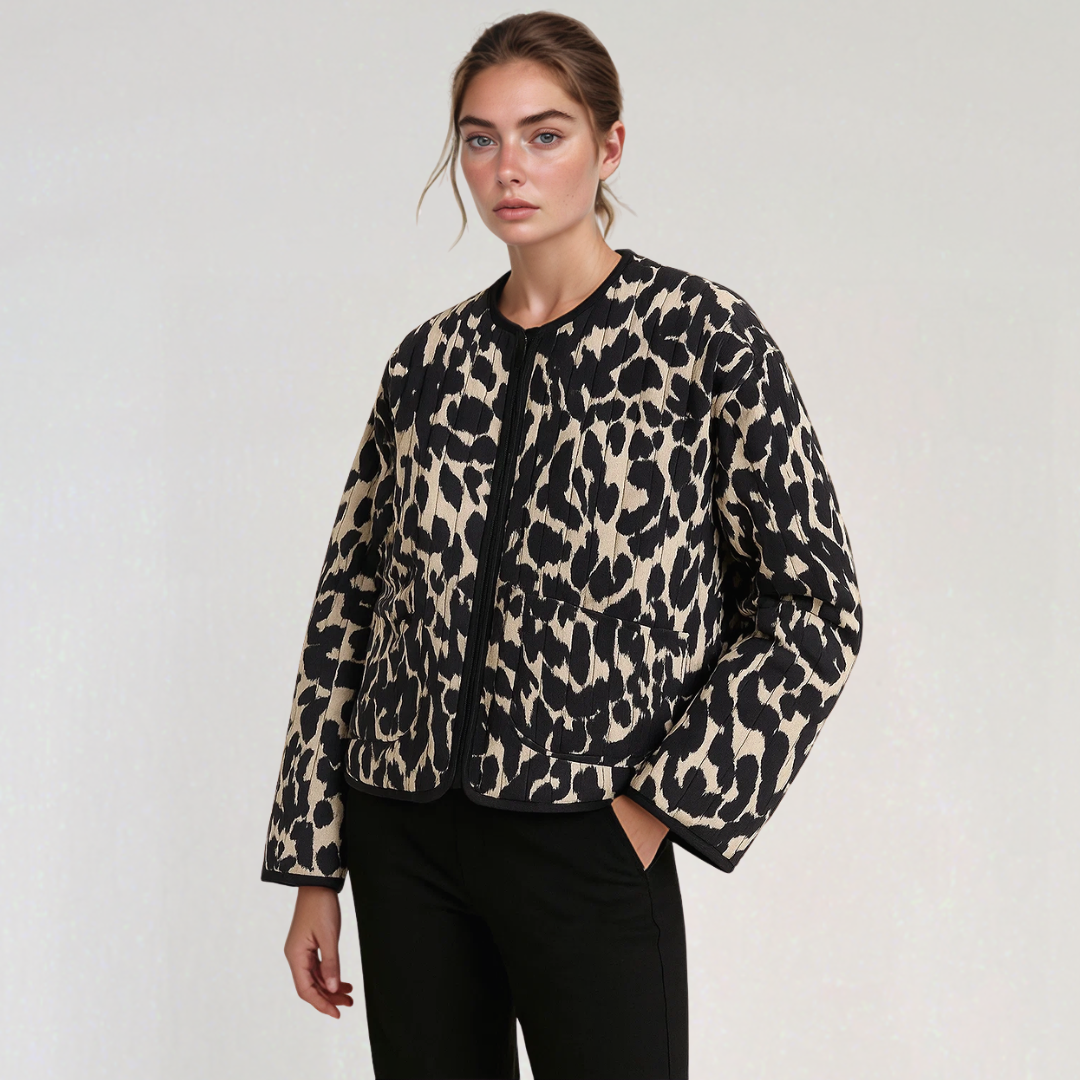 Women's Quilted Leopard Print Jacket