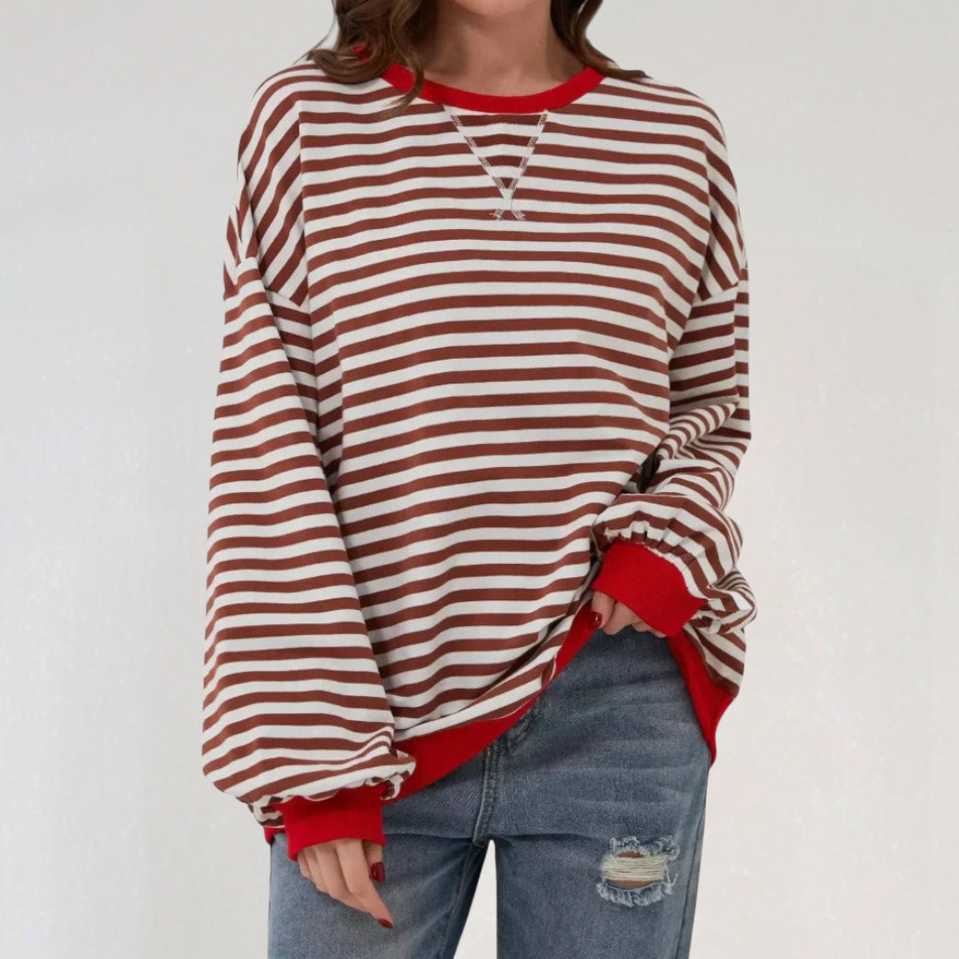 Causal Oversized Stripped Sweatshirt for Women