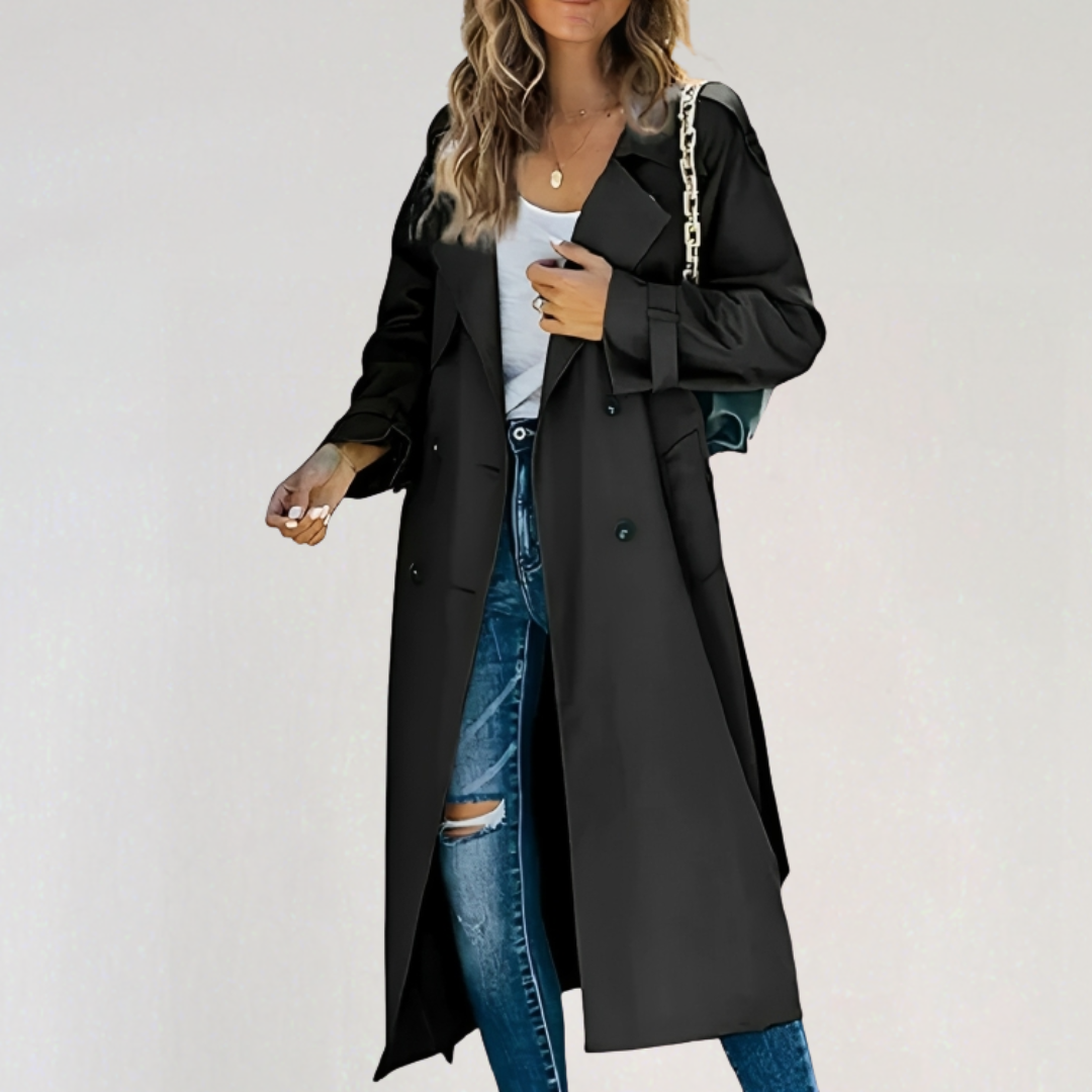 Oversized Trench Coat for Women | Long Double Breasted Windbreaker
