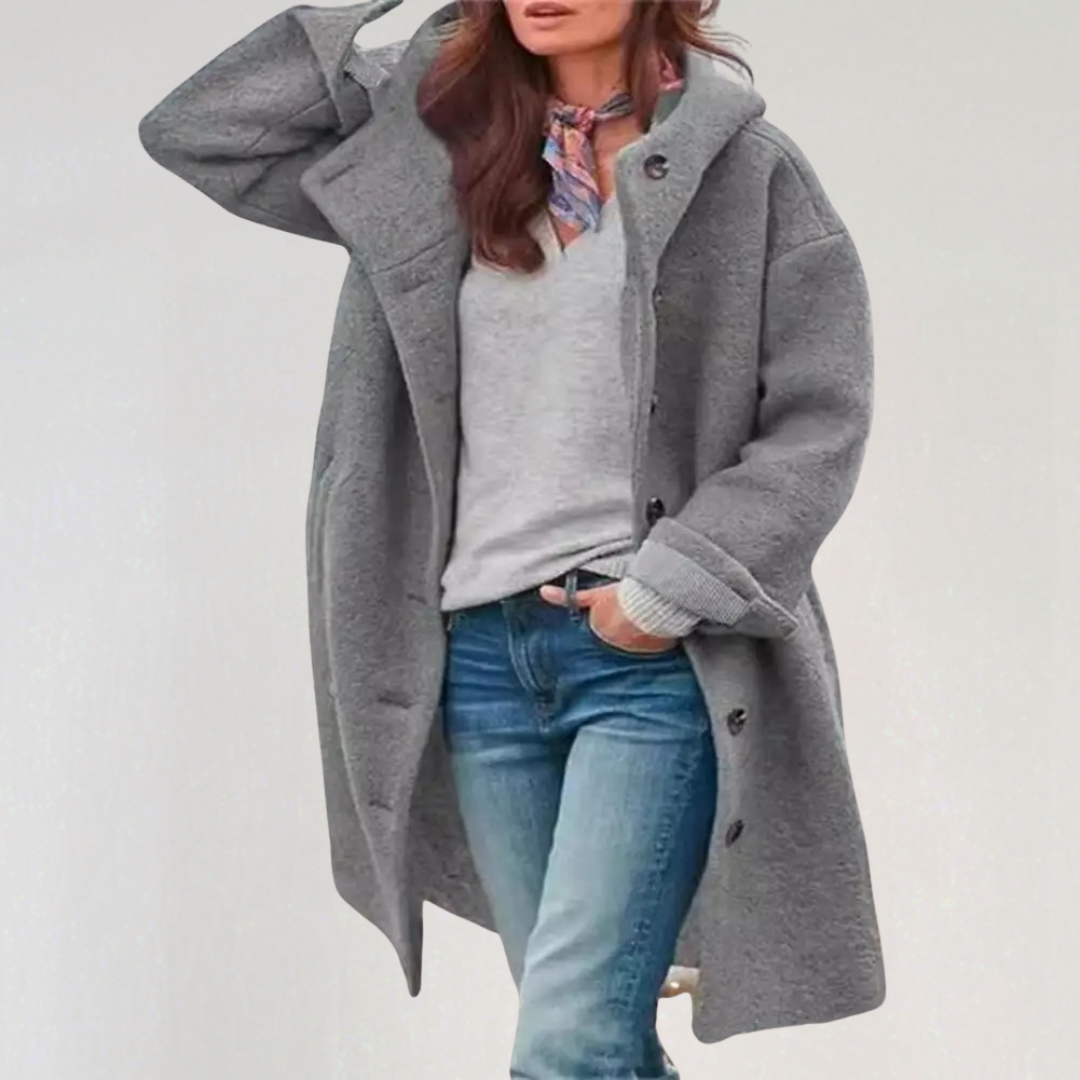 Oversized Double‑Breasted Wool Blend Coat