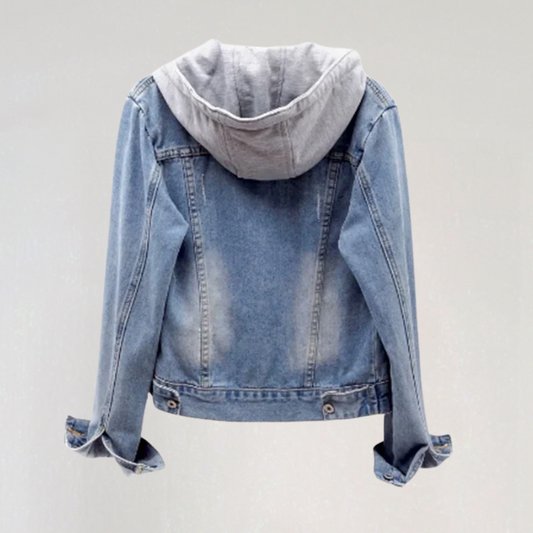 Women’s Hooded Denim Jacket | Casual Layered Jacket with Hoodie