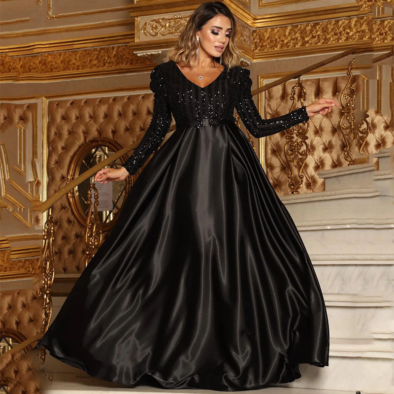 Evening Dress with Shimmering Top