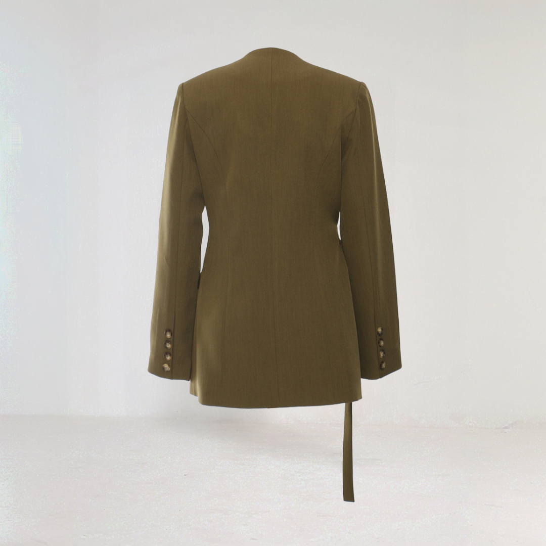 Chic Asymmetrical Belted Blazer
