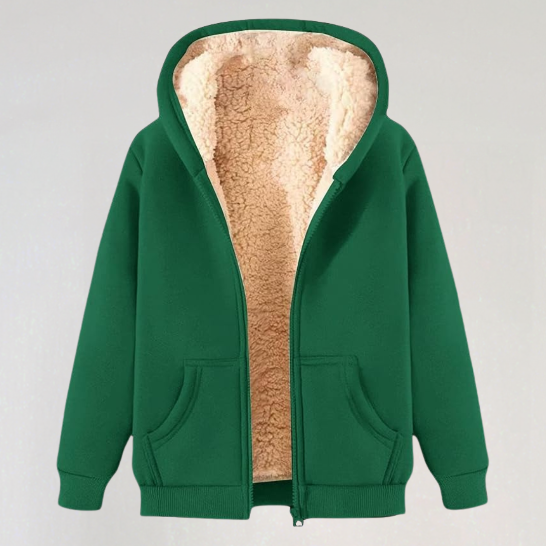 Cozy Warm Fleece Hoodie with Zipper for Women