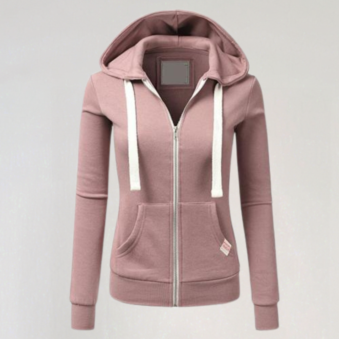Women's Casual Zip-Up Hoodie with Pockets