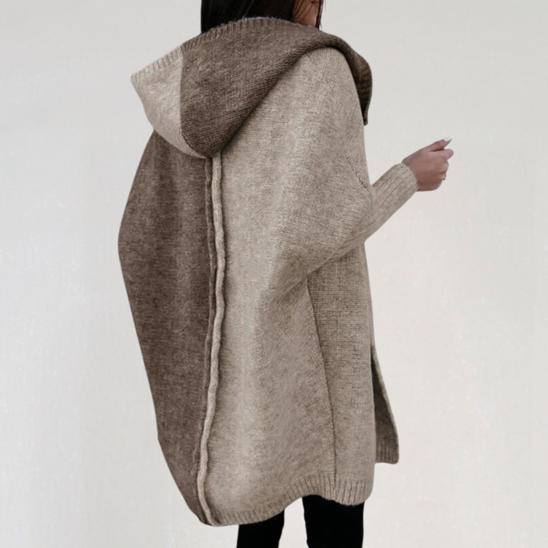 Patchwork Casual Hooded Cardigan for Women