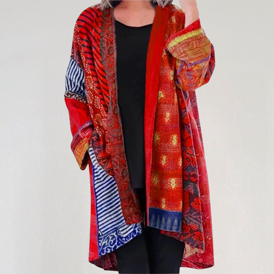 Patchwork Boho Duster Cardigan | Vintage-Inspired Cozy Layer for Fall
