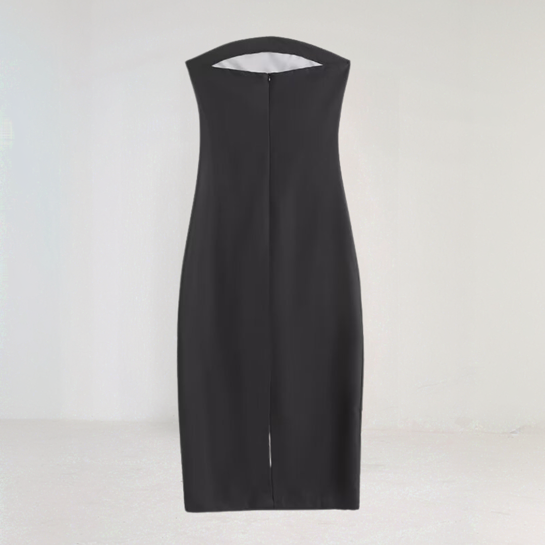 Strapless Abstract Floral Tube Maxi Dress