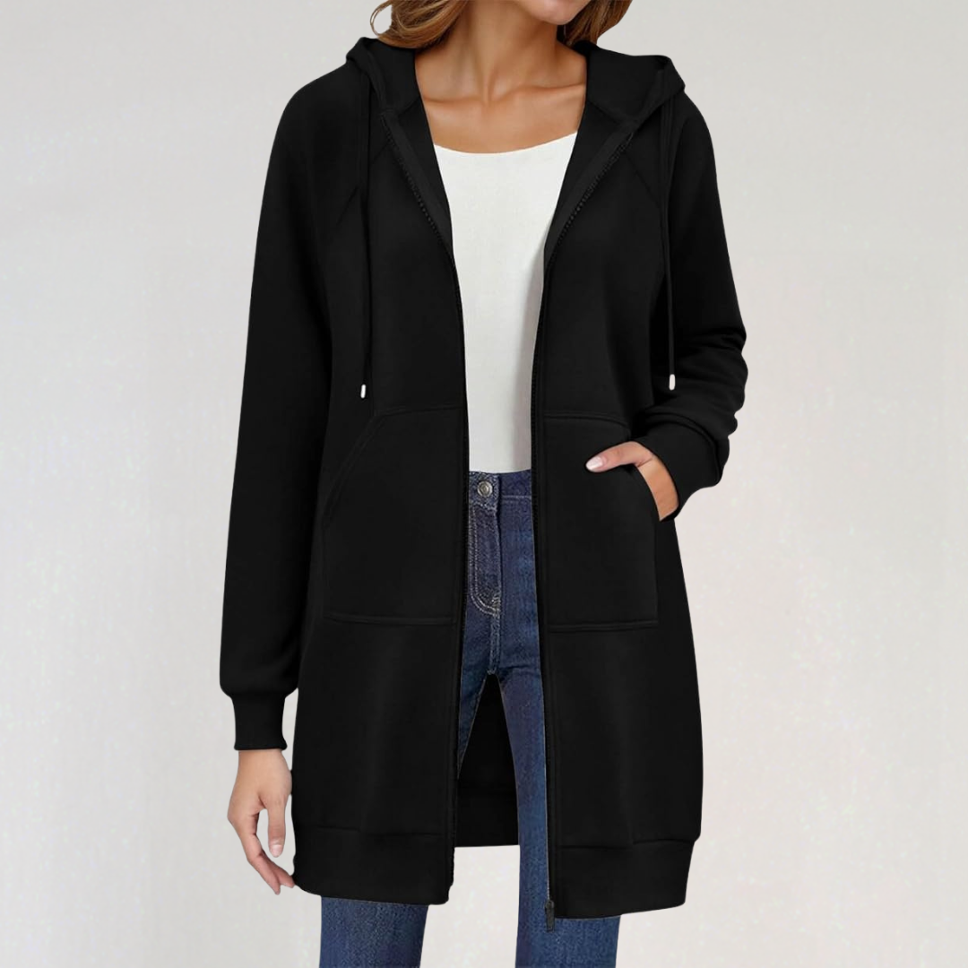 Women’s Long Oversized Zip-Up Hoodie Cardigan
