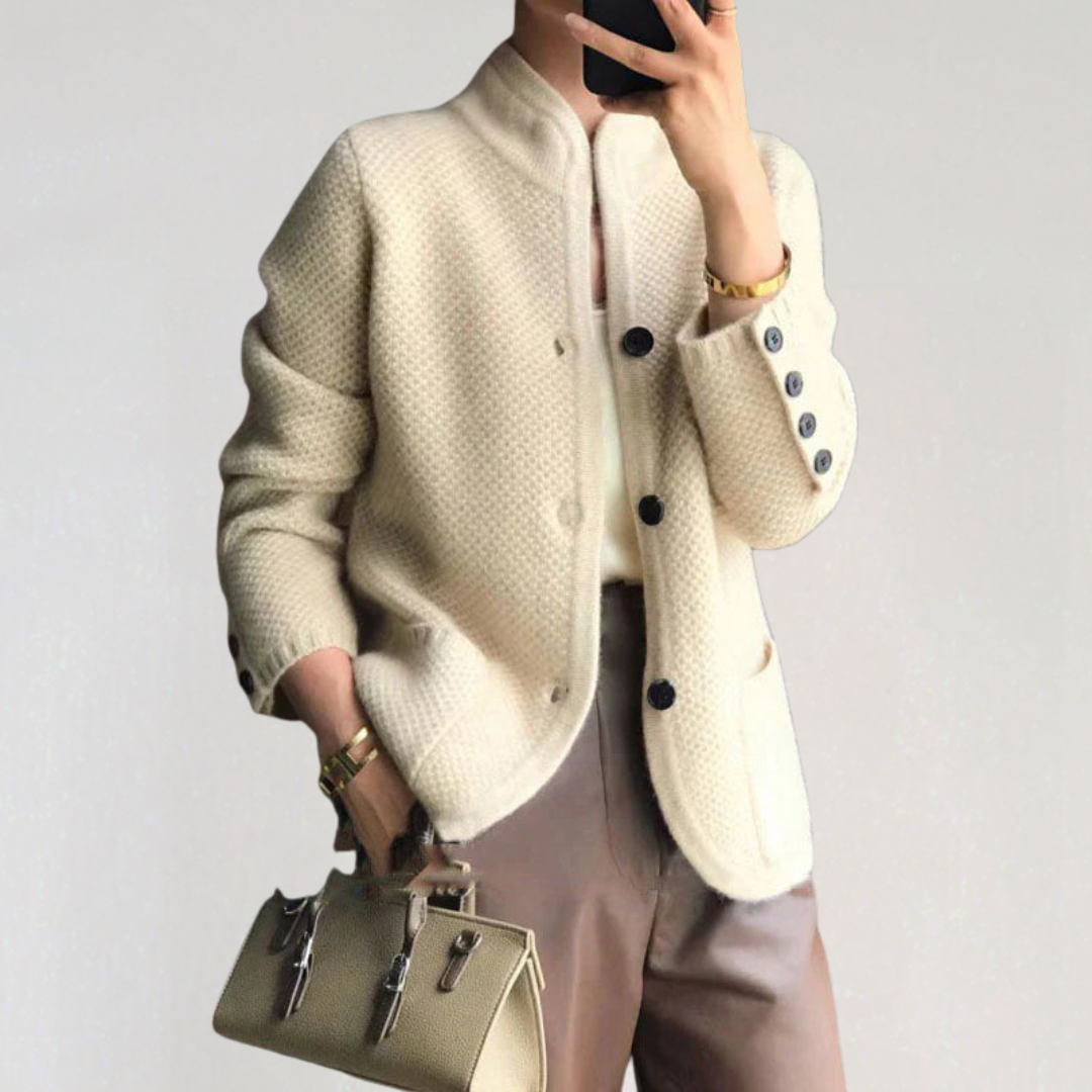 Cashmere Textured Knit Cardigan | Cozy Luxury Layer for Fall Winter 2025