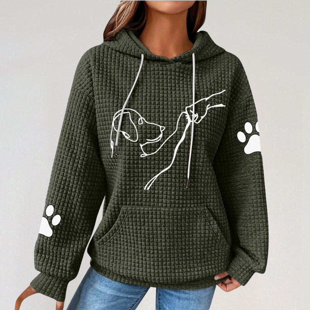 Comfortable and Warm Printed Hoodie for Women