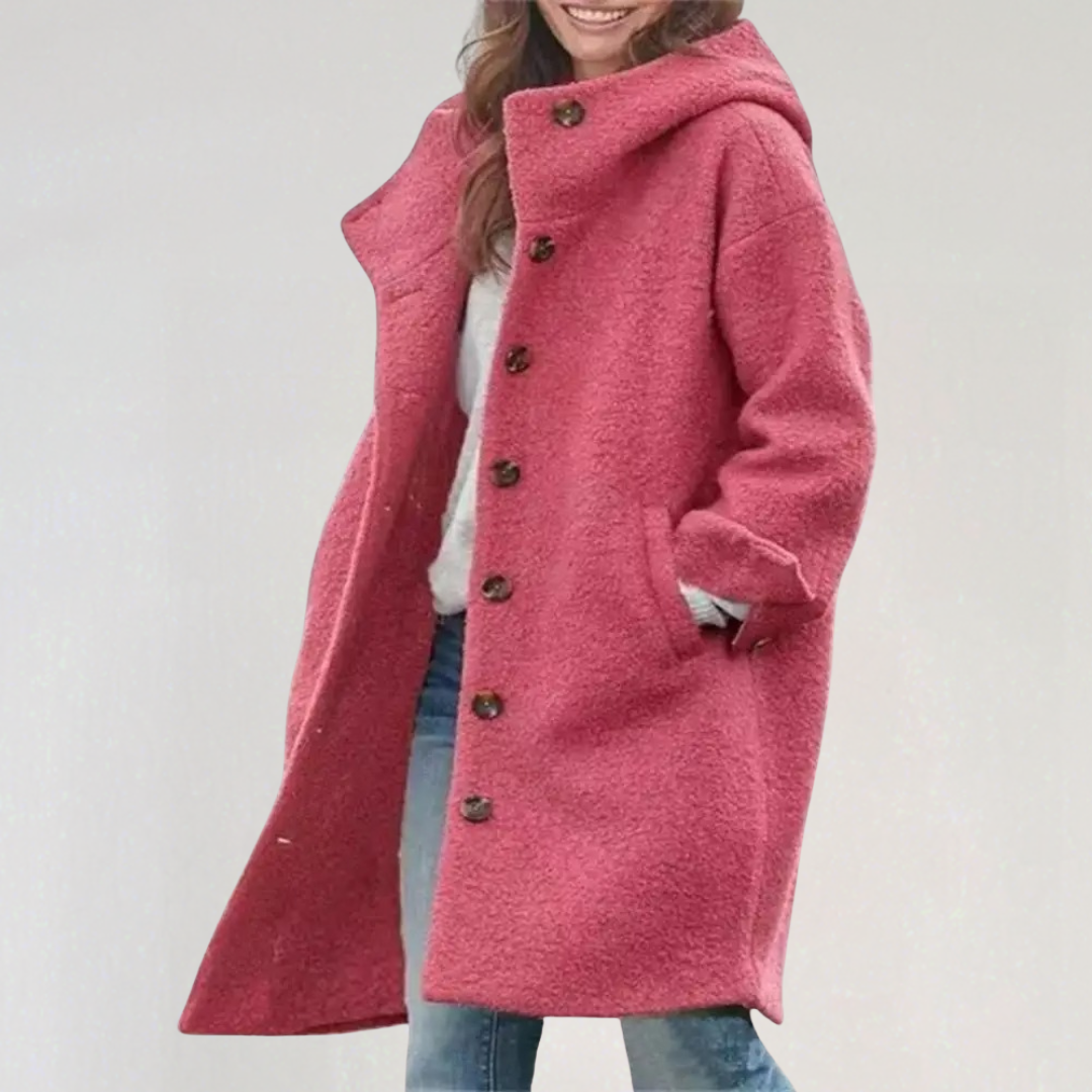 Oversized Double‑Breasted Wool Blend Coat