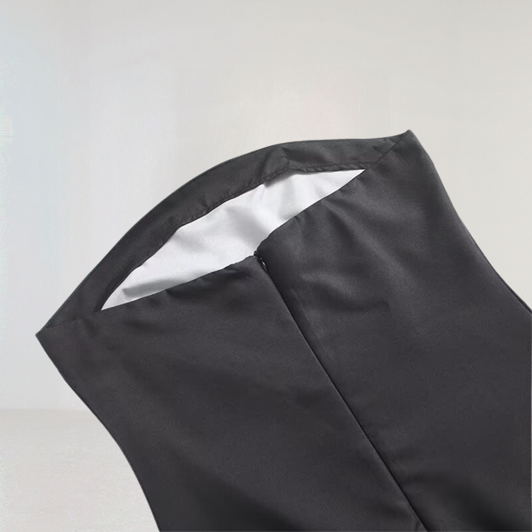 Strapless Abstract Floral Tube Maxi Dress