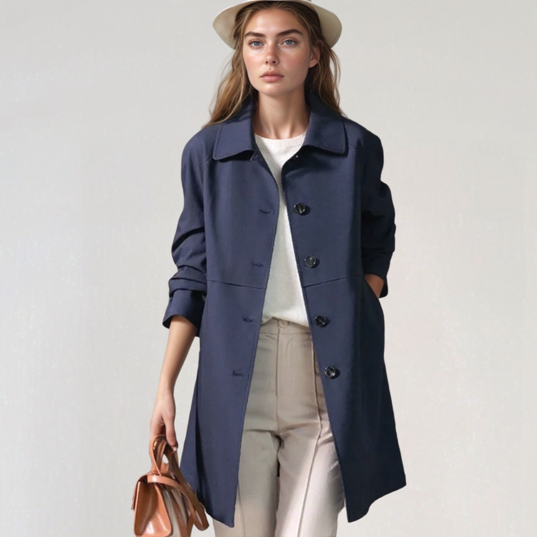 Elegant Single Button Trench Coat for Women