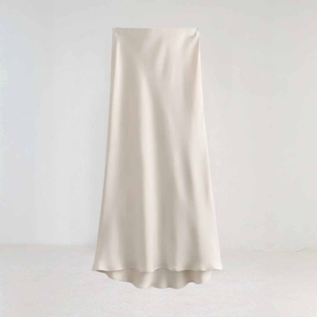 Elegant Satin Midi Skirt