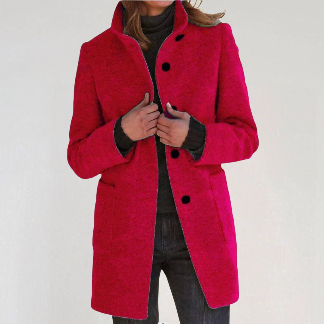Women's Coat with Stand-up Collar