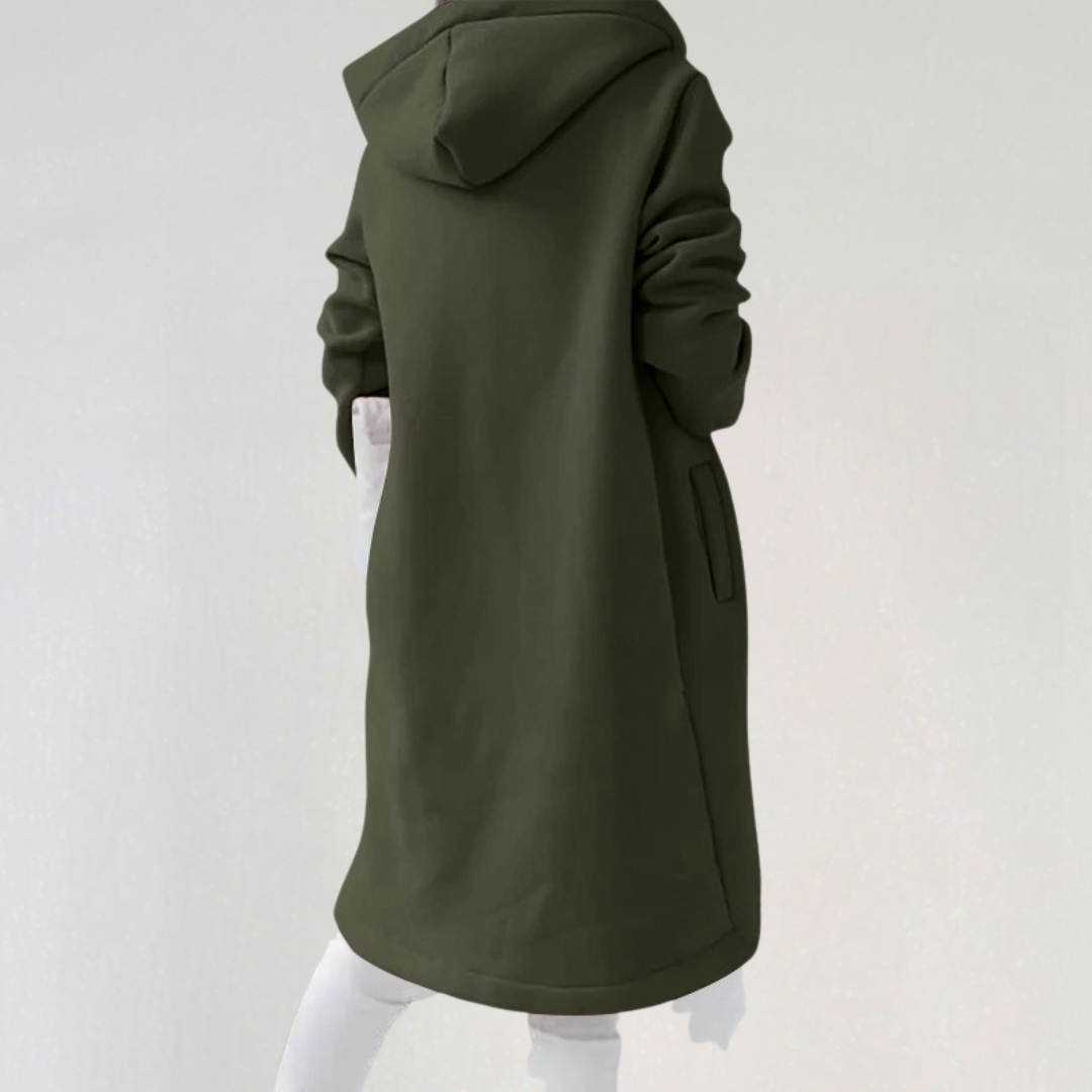 Longline Zip-Up Hoodie Jacket | Sleek Hooded Layering Piece
