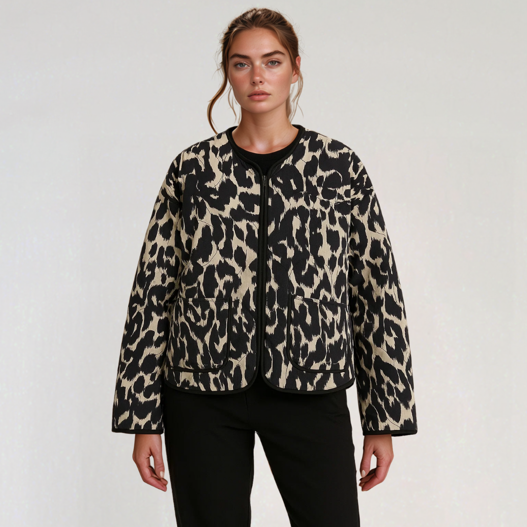 Women's Quilted Leopard Print Jacket