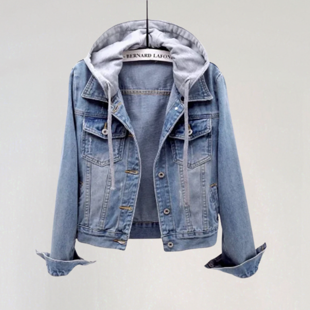 Women’s Hooded Denim Jacket | Casual Layered Jacket with Hoodie