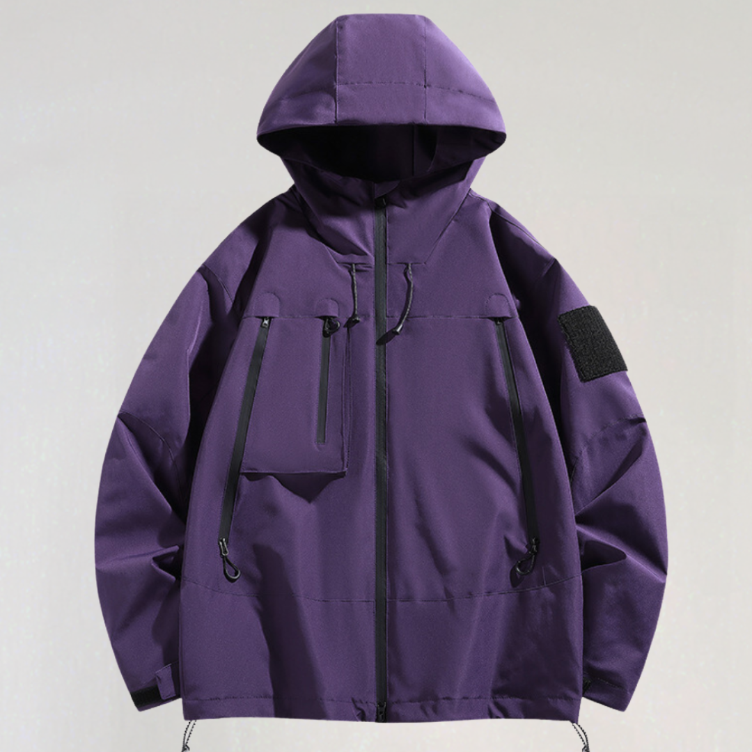 Waterproof Hooded Softshell Jacket with Pockets for Women