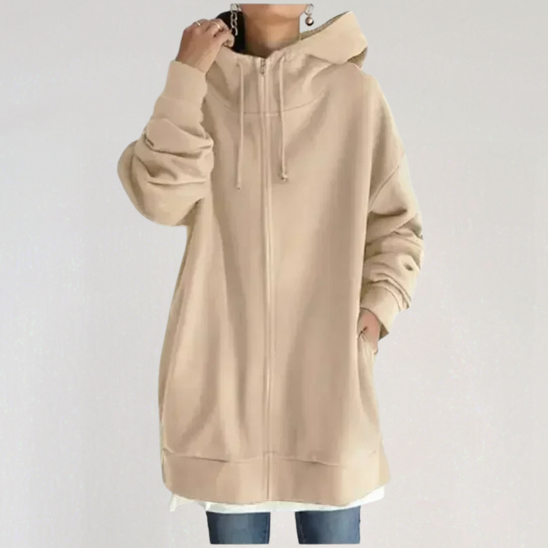 Long Women's Hoodie with Zipper for Autumn/Winter