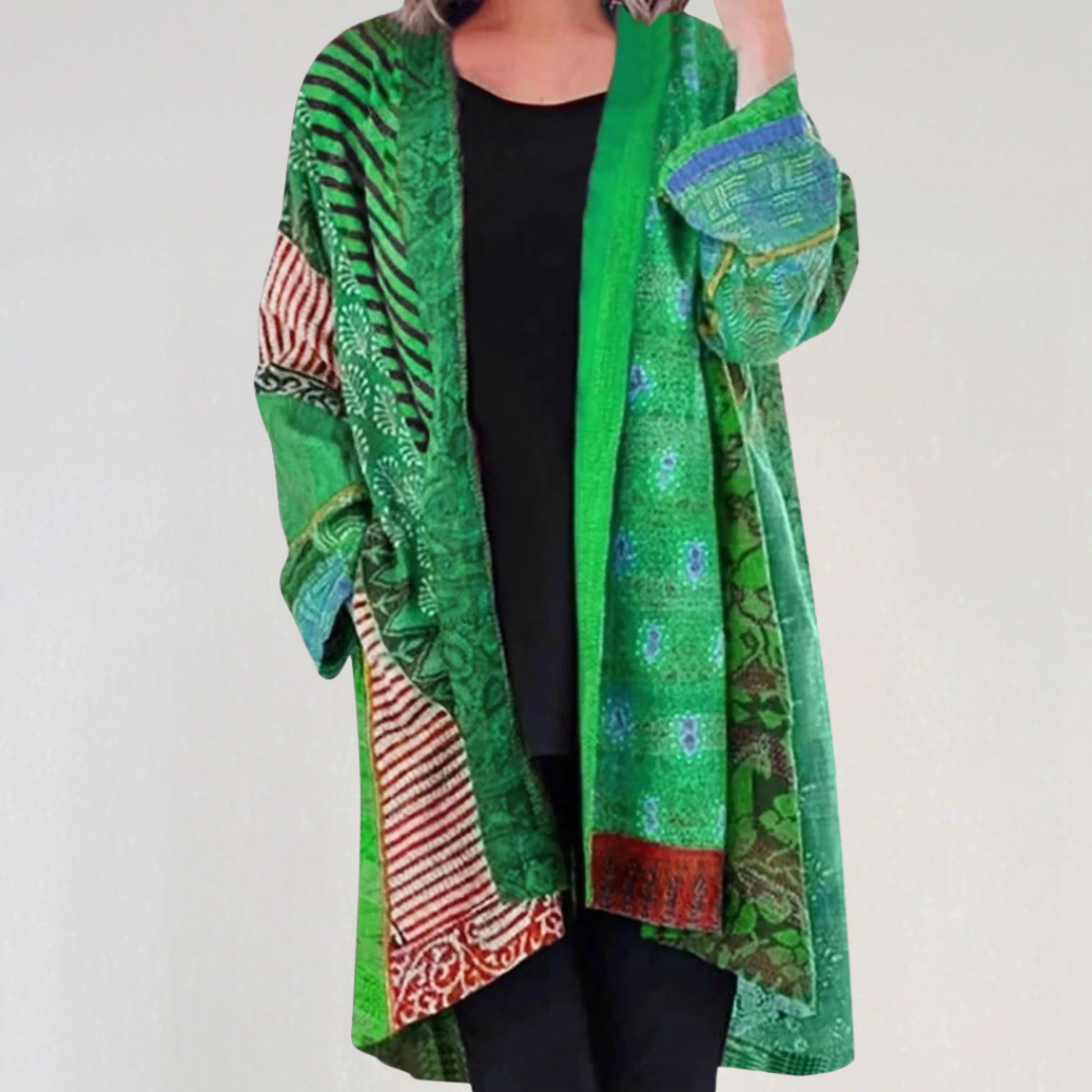 Patchwork Boho Duster Cardigan | Vintage-Inspired Cozy Layer for Fall