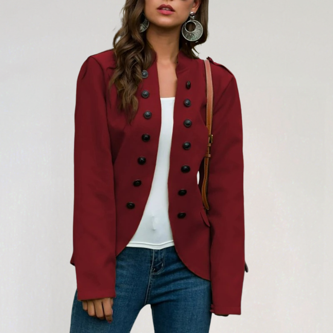 Cropped Military-Style Blazer | Tailored & Structured