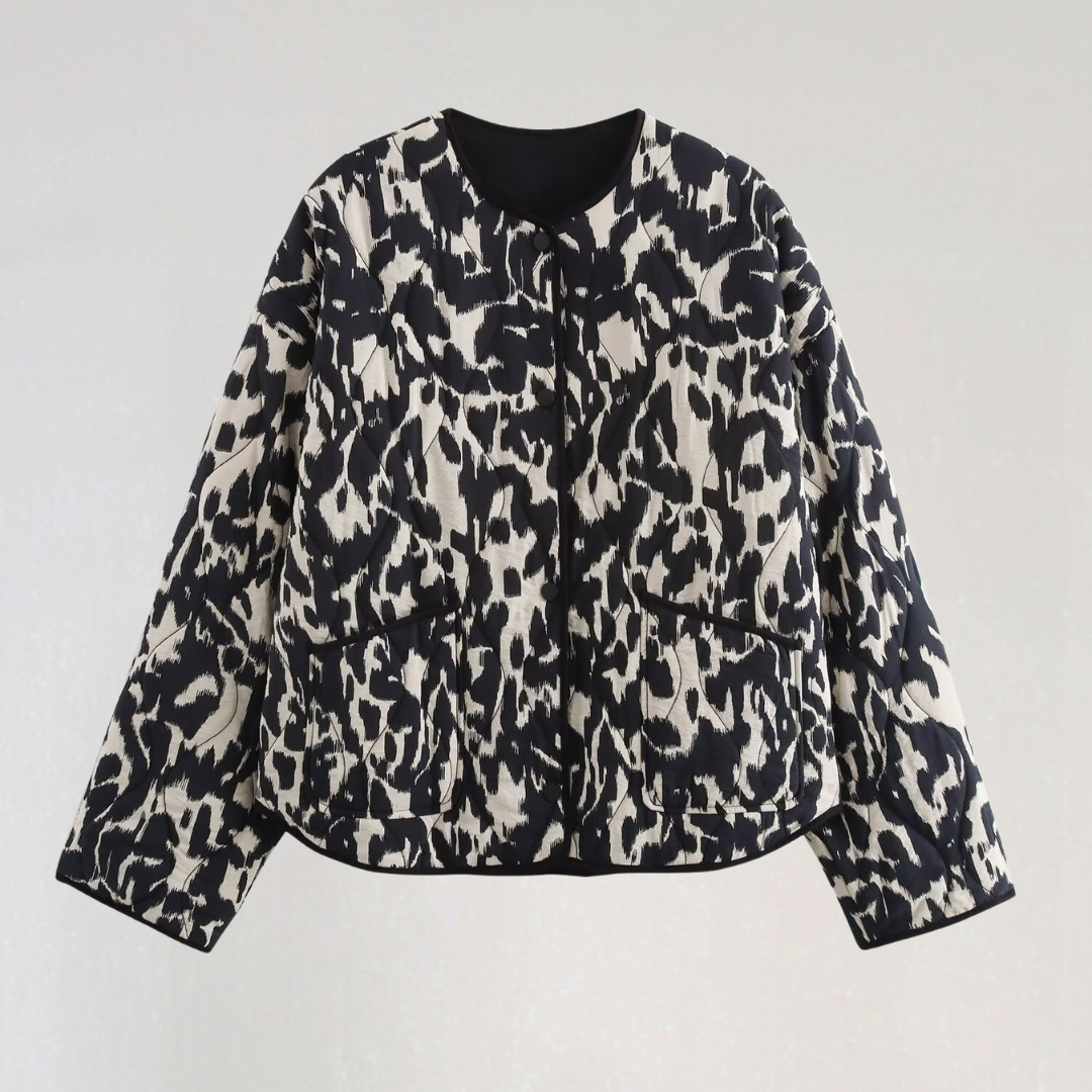 Women's Quilted Leopard Print Jacket