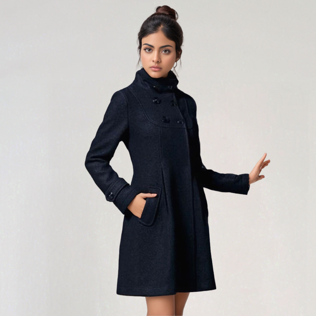 Elegant Overcoat with Hood | Double-Breasted Jacket for Cold Weather