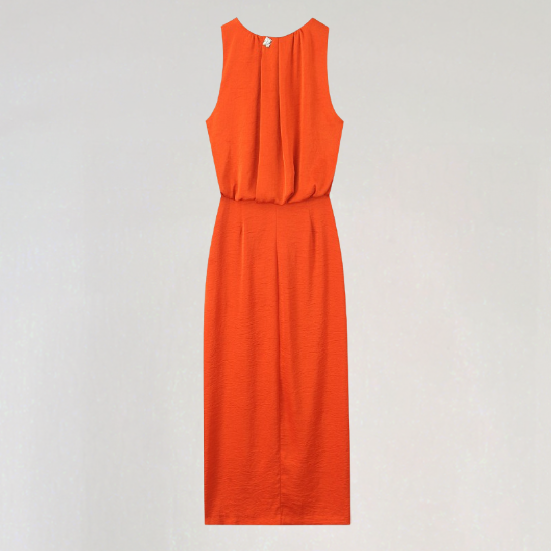 Sleeveless Midi Dress with Front Slit