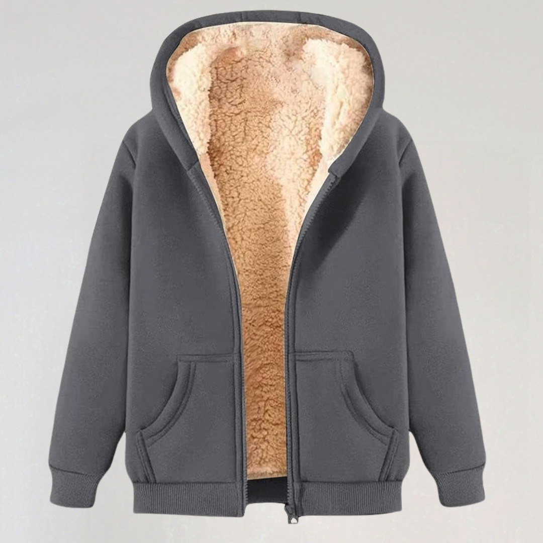 Cozy Warm Fleece Hoodie with Zipper for Women