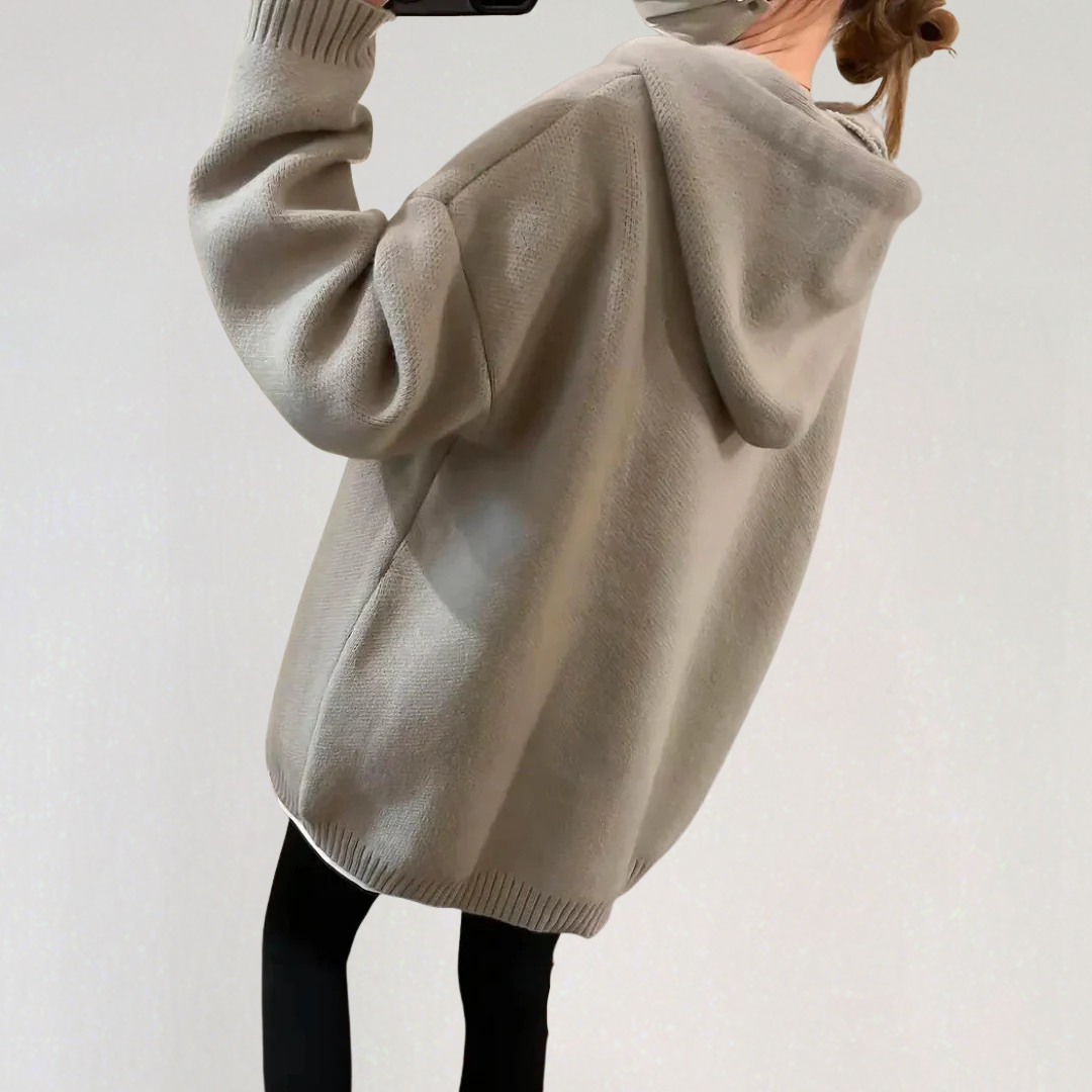 Oversized Smiley Face Hoodie | Trendy Graphic Streetwear Pullover for Women